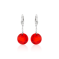 Crystal & Silver Pendel-Ohrhänger Zirkonia in versch. Farben