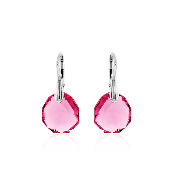 Crystal & Silver Ohrhänger Majestic in Silber Rose