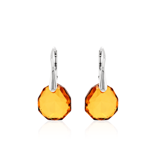 Crystal & Silver Ohrhänger Majestic in Silber Light Amber