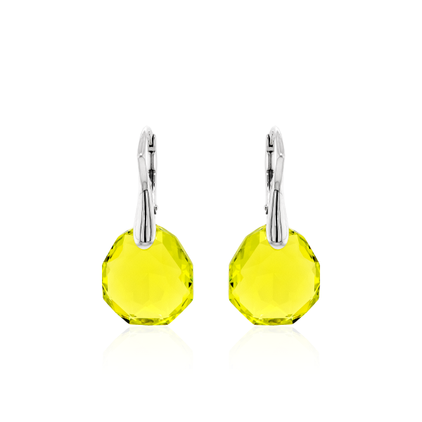 Crystal & Silver Ohrhänger Majestic in Silber Citrus Green