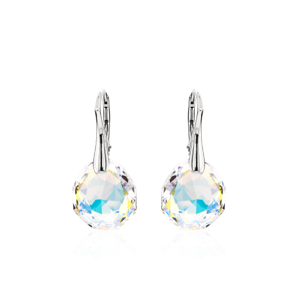 Crystal & Silver Ohrhänger Majestic in Silber Aurora Borealis