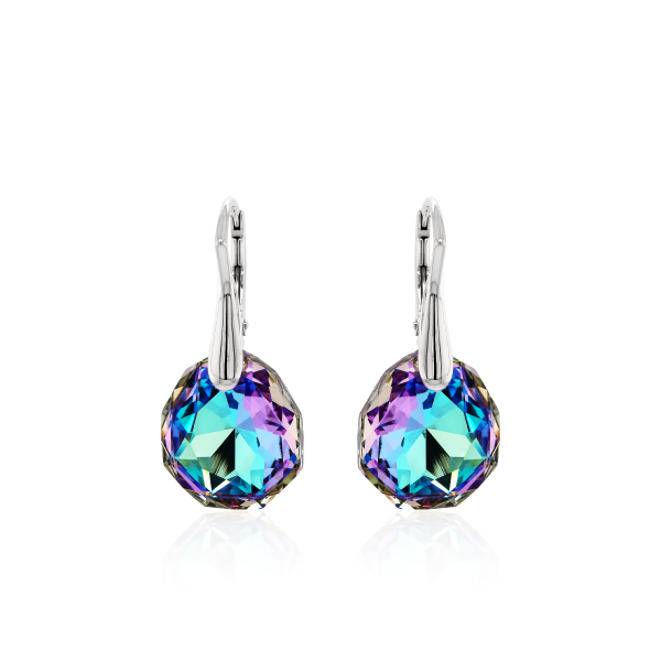 Crystal & Silver Ohrhänger Majestic in Silber Vitrail Light