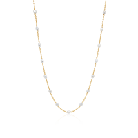 Pearl & Silver Choker-Halskette in Silber vergoldet