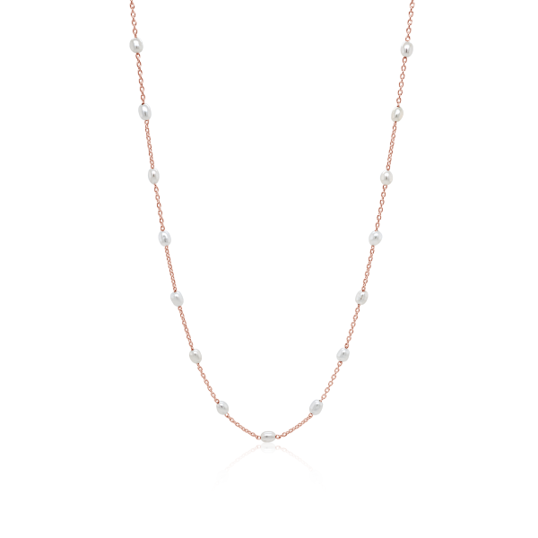 Pearl & Silver Choker-Halskette in Silber Rosé