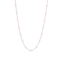 Pearl & Silver Choker-Halskette in Silber Rosé