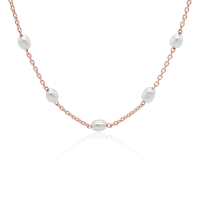 Pearl & Silver Choker-Halskette in Silber Rosé