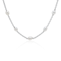Pearl & Silver Choker-Halskette in Silber