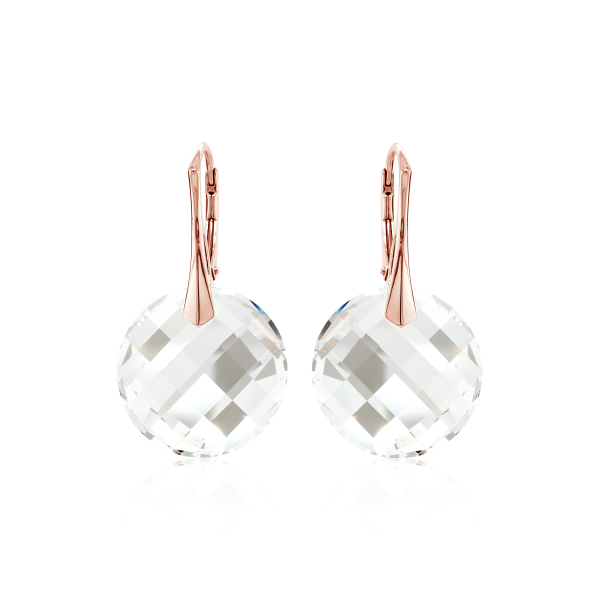 Crystal & Silver Ohrhänger Twist Moonlight Silber Rosé