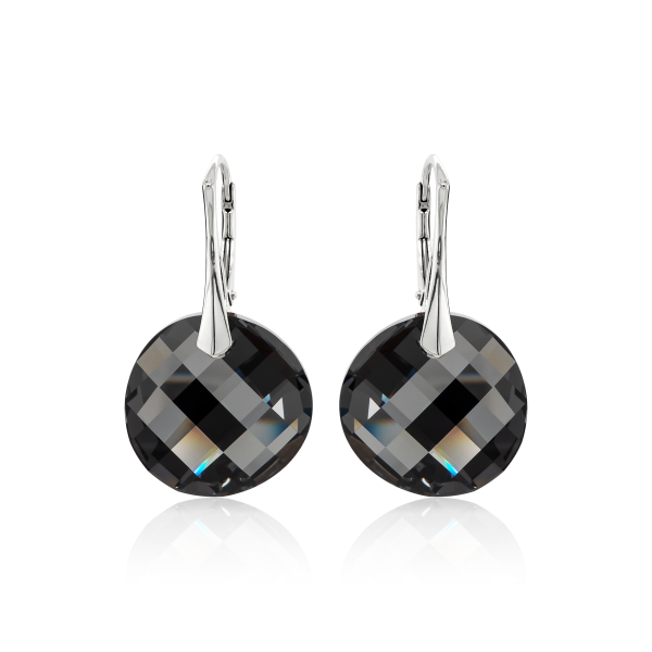 Crystal & Silver Ohrhänger Twist Silver Night in Silber