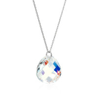 Crystal & Silver Halskette Twist Aurora Borealis in Silber