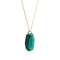Crystal & Silver Halskette Graphic Emerald Silber vergoldet