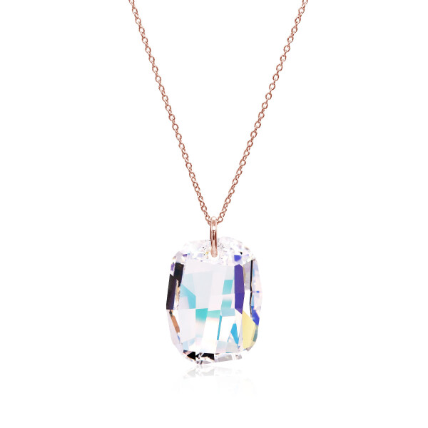 Crystal & Silver Halskette Graphic Aurora Borealis Silber Rosé