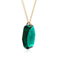 Crystal & Silver Halskette Graphic Emerald Silber vergoldet