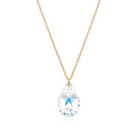 Crystal & Silver Halskette Pear Crystal AB Silber...