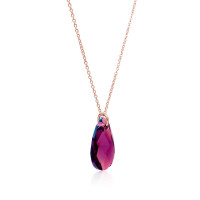 Crystal & Silver Halskette Pear Amethyst Shimmer Silber Rosé