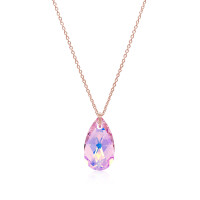 Crystal & Silver Halskette Pear Light Rose AB Silber...