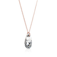 Crystal & Silver Halskette Pear Argent Light Silber Rosé