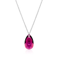 Crystal & Silver Halskette Pear Amethyst Shimmer in...