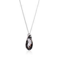 Crystal & Silver Halskette Pear Silver Night in Silber