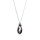 Crystal & Silver Halskette Pear Silver Night in Silber