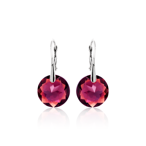 Crystal & Silver Ohrhänger Classic Cut Amethyst Shimmer in Silber
