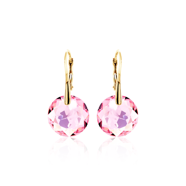 Crystal & Silver Ohrhänger Classic Cut Light Rosé Shimmer Silber vergoldet