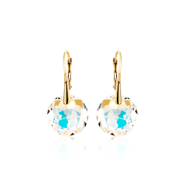 Crystal & Silver Ohrhänger Classic Cut Aurora Borealis Silber vergoldet