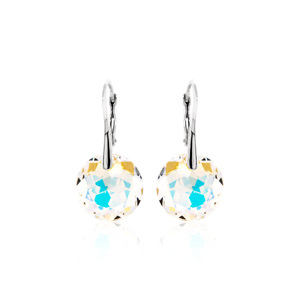 Crystal & Silver Ohrhänger Classic Cut Aurora Borealis in Silber