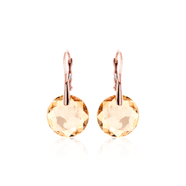 Crystal & Silver Ohrhänger Classic Cut Golden Shadow Silber Rosé
