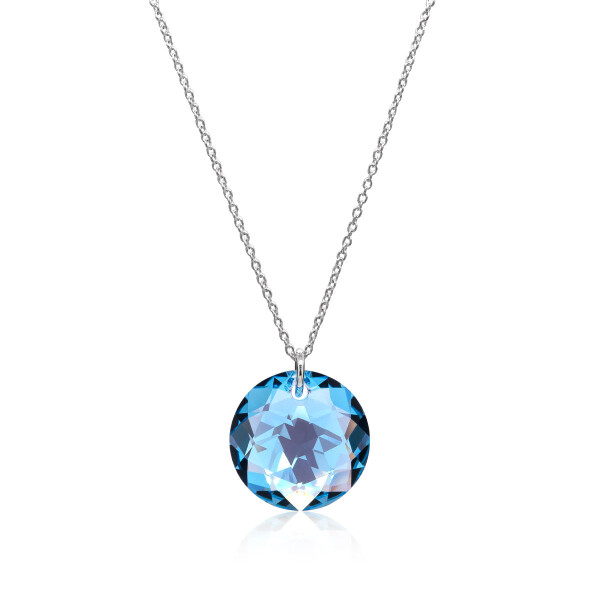 Crystal & Silver Halskette Classic Cut Aquamarine Shimmer in Silber