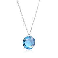 Crystal & Silver Halskette Classic Cut Aquamarine Shimmer in Silber