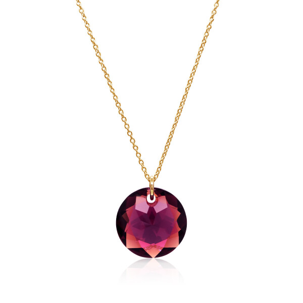Crystal & Silver Halskette Classic Cut Amethyst Shimmer Silber vergoldet