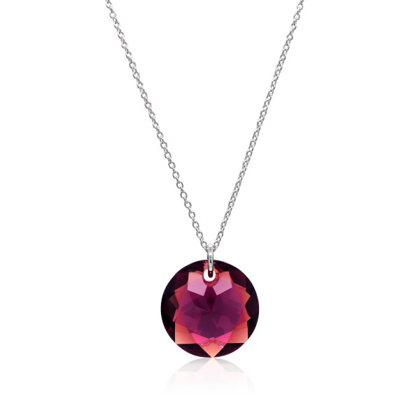 Crystal & Silver Halskette Classic Cut Amethyst Shimmer in Silber