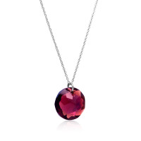Crystal & Silver Halskette Classic Cut Amethyst Shimmer in Silber