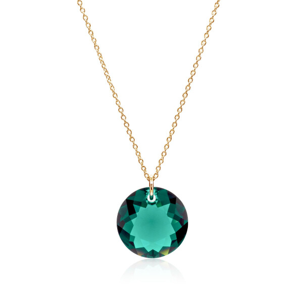 Crystal & Silver Halskette Classic Cut Emerald Silber vergoldet