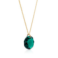 Crystal & Silver Halskette Classic Cut Emerald Silber vergoldet