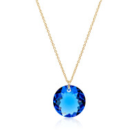 Crystal & Silver Halskette Classic Cut Sapphire...