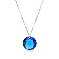 Crystal & Silver Halskette Classic Cut Sapphire...