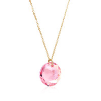 Crystal & Silver Halskette Classic Cut Light Rosé Shimmer Silber vergoldet