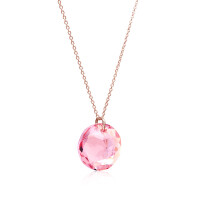 Crystal & Silver Halskette Classic Cut Light Rosé Shimmer Silber Rosé