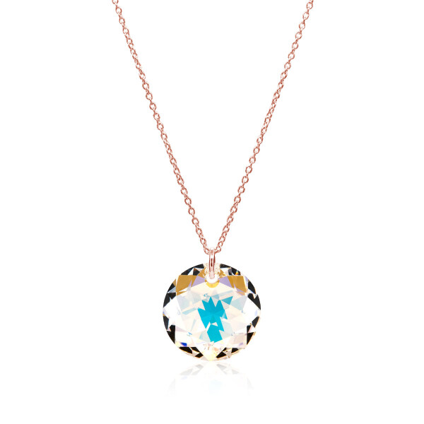 Crystal & Silver Halskette Classic Cut Aurora Borealis Silber Rosé