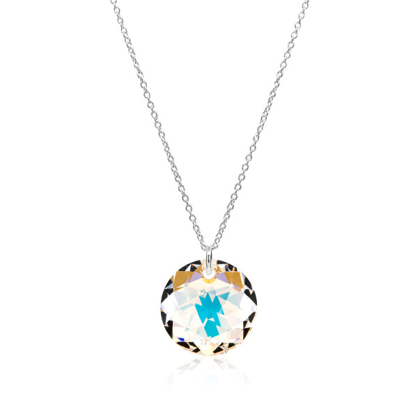 Crystal & Silver Halskette Classic Cut Aurora Borealis in Silber
