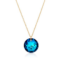 Crystal & Silver Halskette Classic Cut Bermuda Blue...