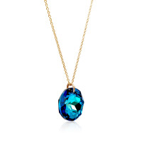 Crystal & Silver Halskette Classic Cut Bermuda Blue Silber vergoldet