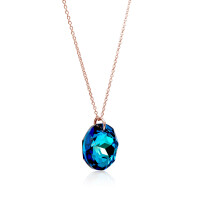 Crystal & Silver Halskette Classic Cut Bermuda Blue Silber Rosé