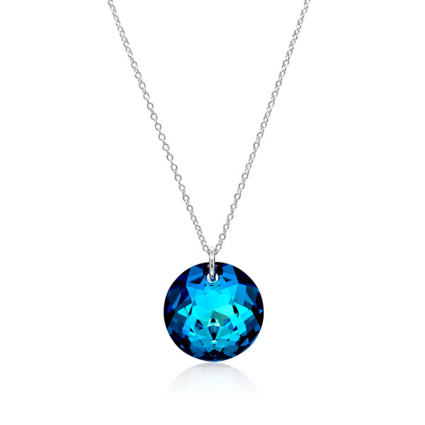 Crystal & Silver Halskette Classic Cut Bermuda Blue in Silber