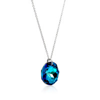 Crystal & Silver Halskette Classic Cut Bermuda Blue in Silber