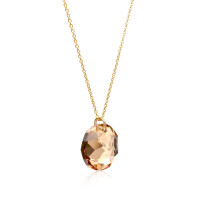Crystal & Silver Halskette Classic Cut Golden Shadow Silber vergoldet