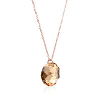 Crystal & Silver Halskette Classic Cut Golden Shadow Silber Rosé