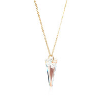 Crystal & Silver Halskette Spike Crystal Shimmer Silber vergoldet